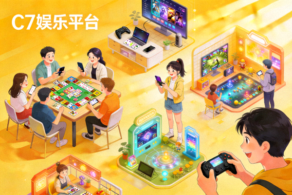 C7娱乐平台提供的多样化休闲游戏场景，人们在轻松愉快的氛围中进行数字娱乐