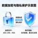 数据加密与隐私保护示意图 - 显示锁与盾牌图标